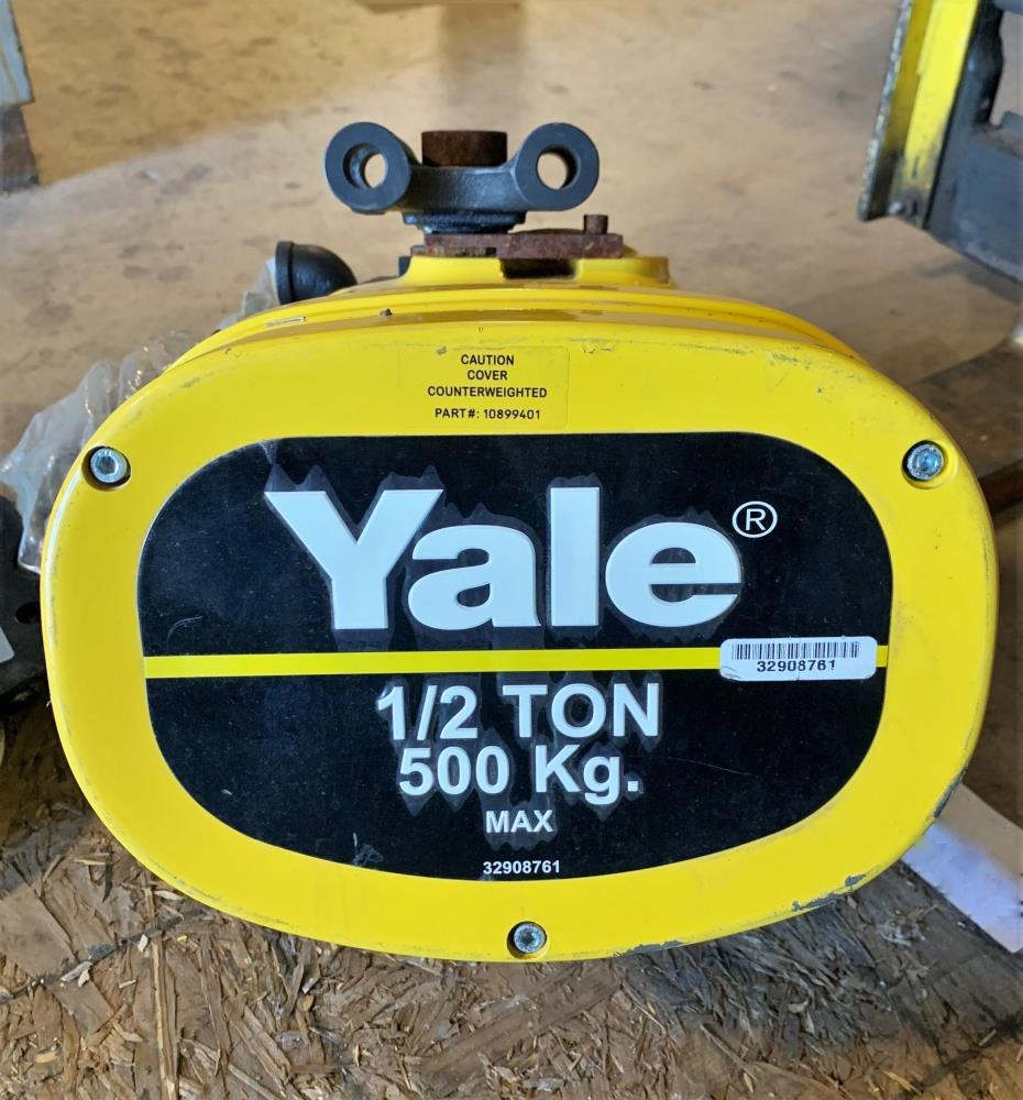 Yale 1/2 Ton Air Chain Hoist KALC5016, Brass Budgit Push Trolleys 905462 & Hose